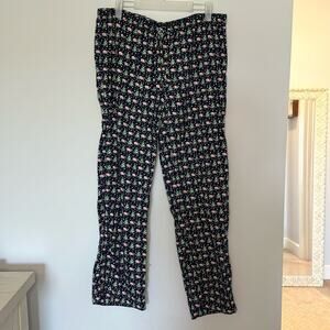 Vineyard Vines Womens Christmas Whale Pajama Pants Size Medium Blue Tree Santa